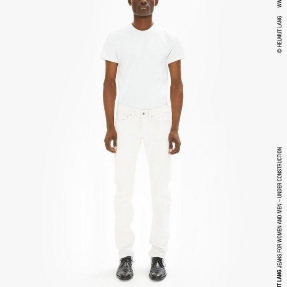 Helmut Lang Masc LoDrainpipe Button Fly Jeans Whit